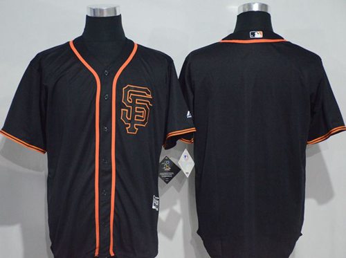 Giants Blank Black New Cool Base Alternate Stitched MLB Jersey - Click Image to Close